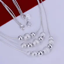 HOT sale!!!N020 Three Line Bead Necklace Factory Price Free shipping silver necklace.fashion jewelry jewellry necklace HOT sale!!!N020 Three Line Bead Necklace Factory Price Free shipping silver necklace.fashion jewelry jewellry necklace