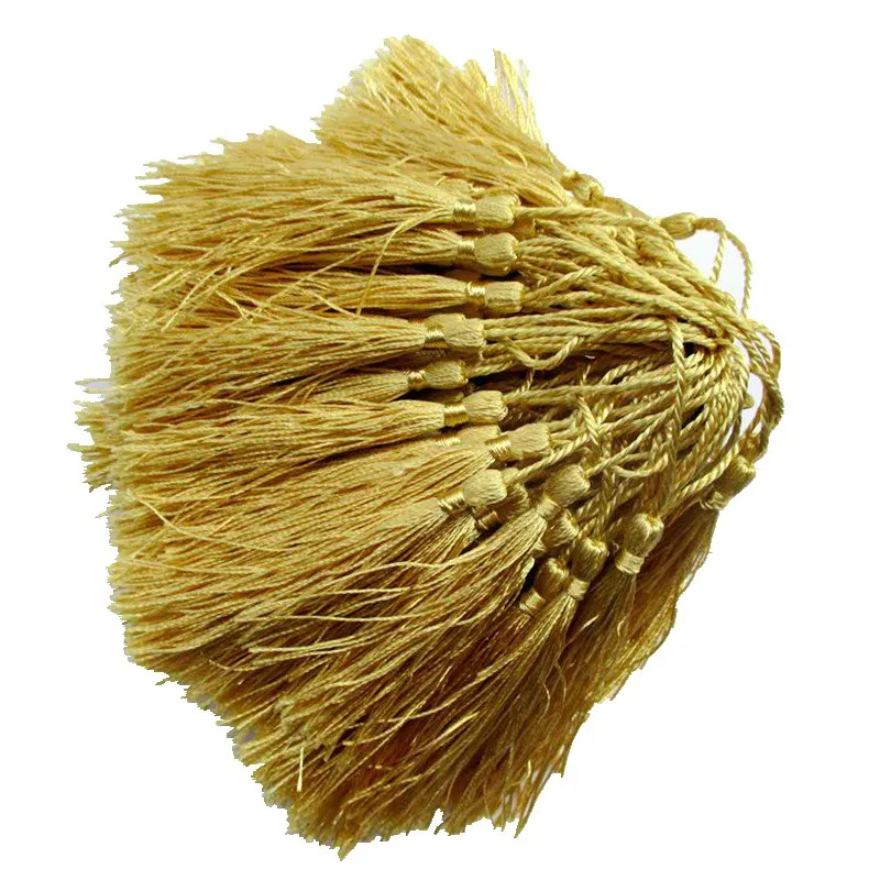 

100pcs about 12.5cm golden polyester charm tassel home curtain accessories in addition to core bookmarks curtain 2026