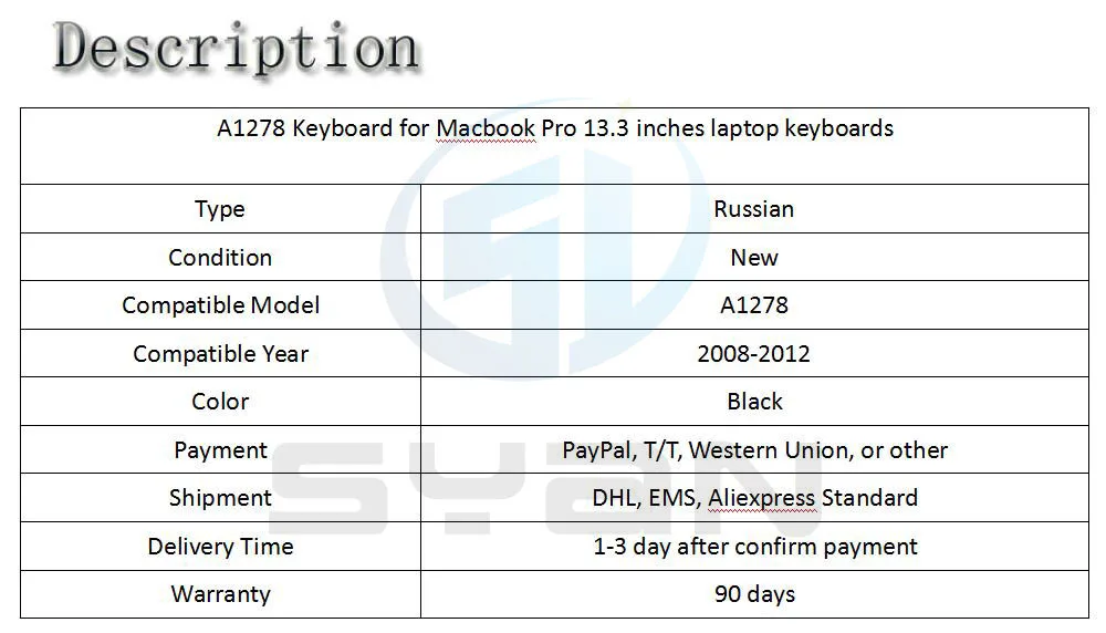 A1278 Клавиатура для Macbook pro 13,3 дюймов ноутбук MC700 MC724 MD101 MD 102 клавиатуры абсолютно новые 2008-2012