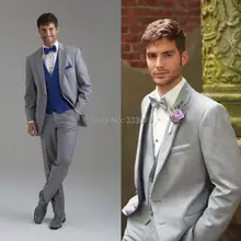 Slim Fit с двумя пуговицами в стиле смокинга жениха Gery заостренный лацкан лучшие мужские для шаферов Для мужчин Свадебная вечеринка костюмы для выпускного(пиджак+ брюки+ галстук-бабочка+ жилет) для маленькой девочки J88