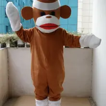 Профессиональные коричневый носок обезьяна Маскоты костюм нарядное платье для взрослых Размеры для вечеринки по всему миру