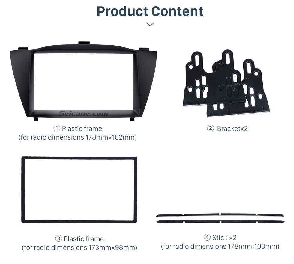 Seicane Двойной Дин Радио фасции установка рамки DVD панель стерео интерфейс ремонт приборной панели для 2010 HYUNDAI TUCSON IX35