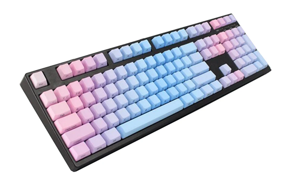 

NPKC Sunset Blue Gradient Top Print Side print Blank PBT Keycaps OEM or Cherry Profile for Cherry MX Switch Mechanical Keyboard