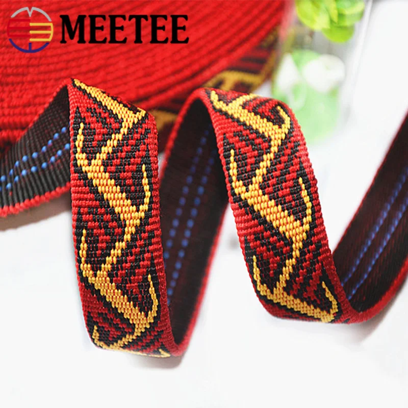 

15mx20mm Ethnic Embroidered Ribbons Webbing Clothes Backpack Strap Label Ribbon Tapes Knapsack Strapping DIY Sewing Accessories