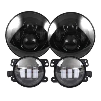 

7" 40W LED Hi/lo Beam Headlight + 4" LED Fog Light 2007 2009 2010 2011 2012 2013 2014 2015 2016 2017 for Jeep Wrangler JK JKU