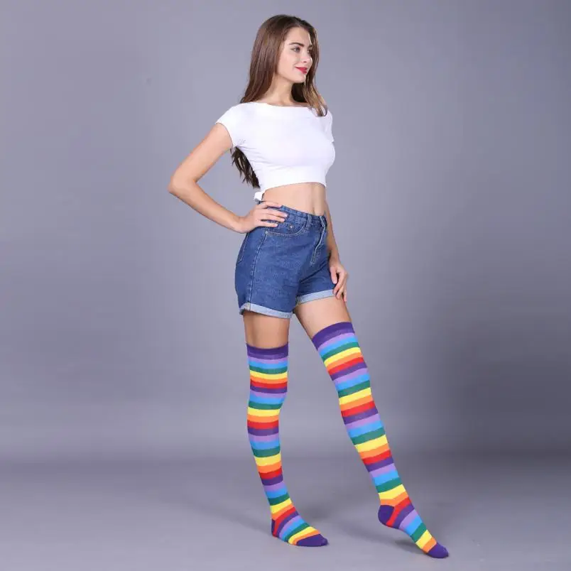 New Arrival Women Socks Sexy Thigh High Over The Knee Socks Long High Quality Fabulous Elastic Breathable Sock Sokken Meias#W