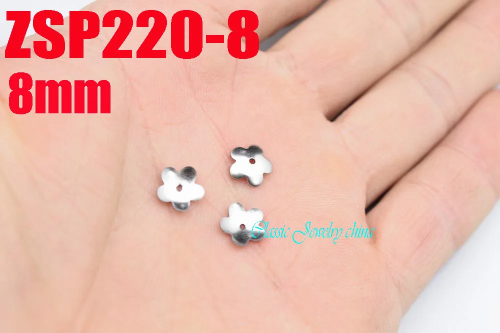

8mm 316L stainless steel bead cap cinquefoil fashion jewelry parts earring Components 500pcs ZSP220-8