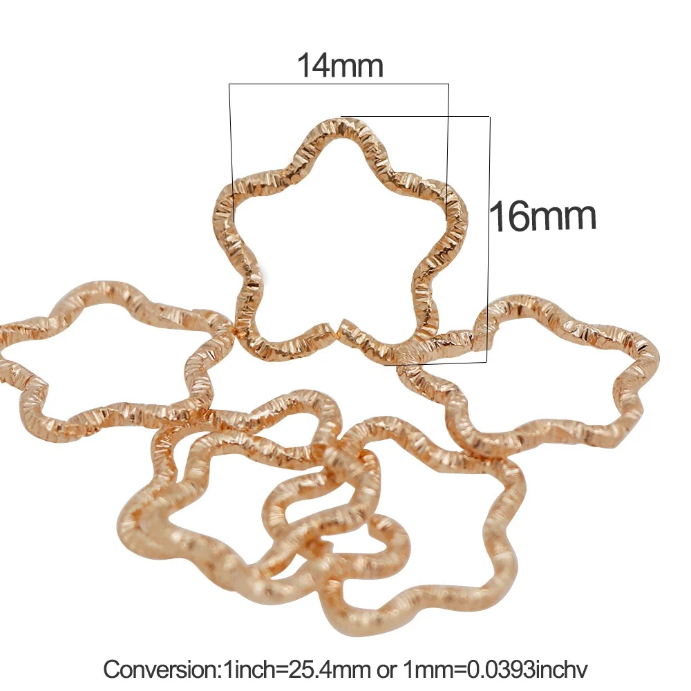 50 штук корейский стиль сливы соединительные кольца модные витые медь замкнутые кольца для Diy модные ювелирные аксессуары - Цвет: inner 14mm kc gold