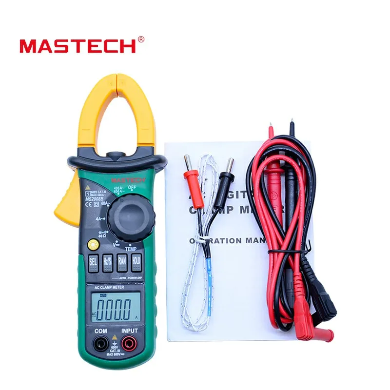 

MASTECH MS2008B Digital Multimeter Amper Clamp Meter AC Current Clamp Pincers,AC/DC Voltage Capacitance Resistance Tester