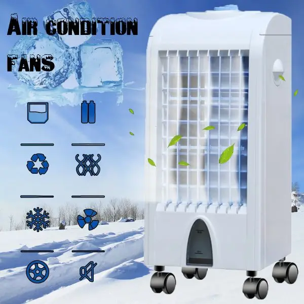 

75W Mini Air Conditioner Fan 3 Stalls Chiller Strong Refrigeration Air Conditioning Fan+ 2 ice crystal for Home Office Use 220V