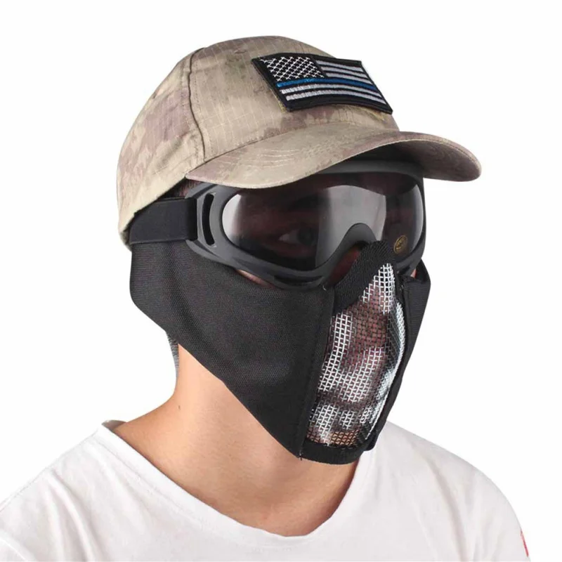 Полулицевая маска из ТПУ нейлона защита ушей Складная портативная дышащая уличная одежда аксессуары страйкбол маска