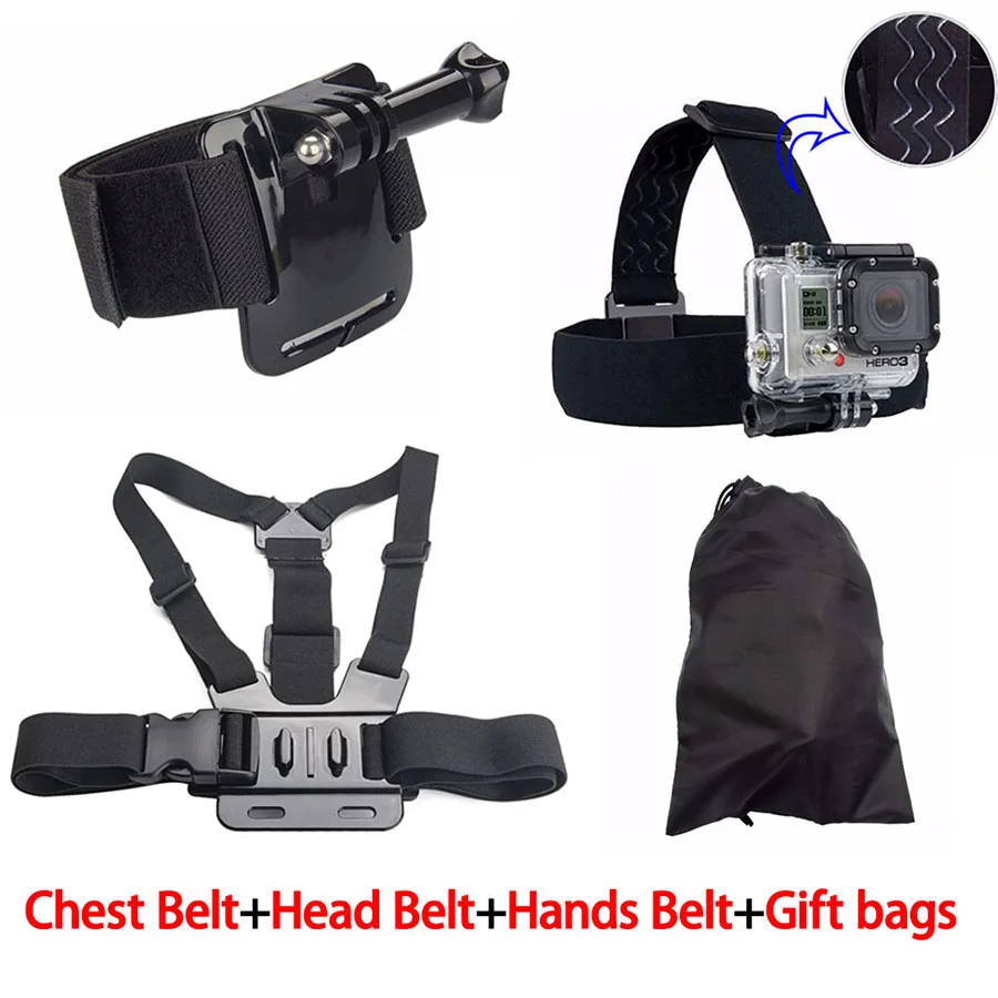 Wholesale GoPro Accessories Set Harness Adjustable Elastic Chest Belt Head Stap Mount for Gopro Hero 4 2 3 3+ SJCAM sj5000 Black edition Buy Cheap GoPro Accessories Set Harness Adjustable Elastic Chest Belt Head Stap Mount for Gopro Hero 4 2 3 3+ SJCAM sj5000 Black edition