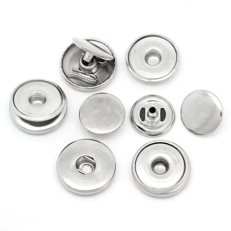 200 Sets Wholesale Silver Tone Metal Snap Press Buttons Click 19mm 18mm ...