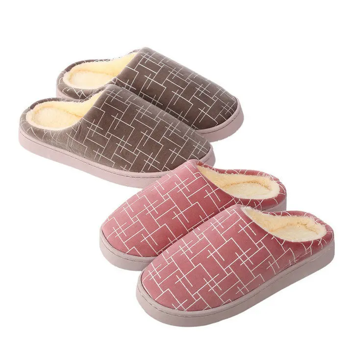 

Winter Plush Unisex Bedroom House Antislip Indoor Warm Slippers For Women Men