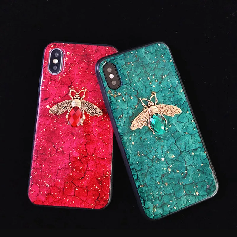 

Luxury Silicone Diamond Bee Glitter Phone Case for Xiaomi 8 SE Explorer Mi A1 A2 Lite 5X 6X Note 3 Mi MIX 2S Max 3 Redmi 6 Pro