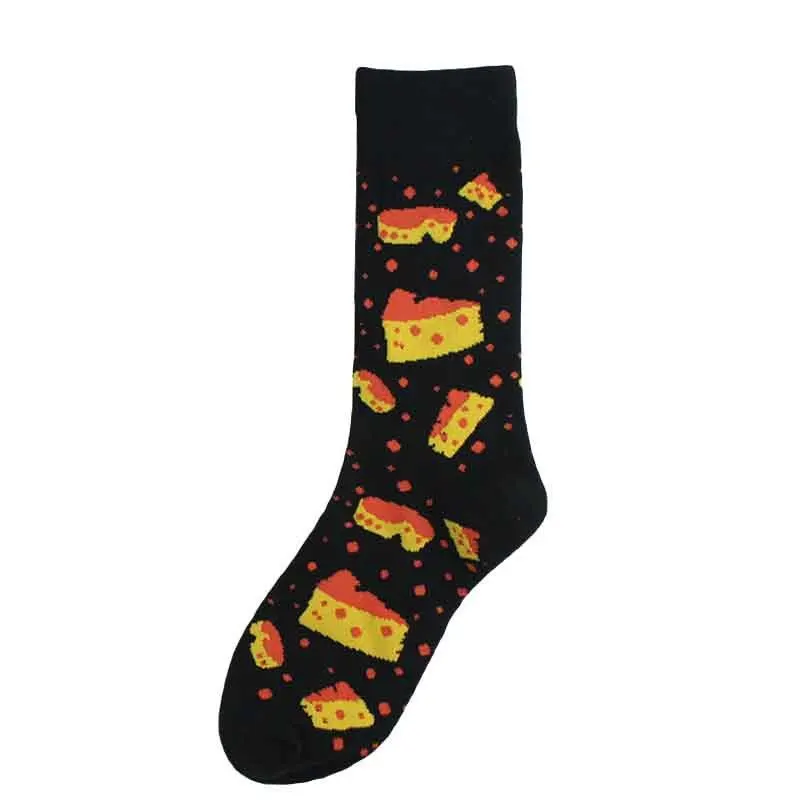 PEONFLY/Новинка 2019 г., осенне-зимние носки для мужчин в стиле Харадзюку, цветные хлопковые носки с рисунком собаки, пиццы, носки в стиле хип-хоп
