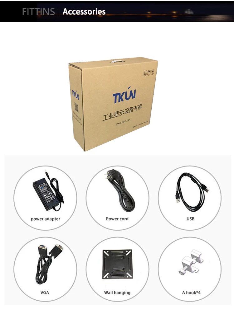 TKUN 10,1 дюймовые емкостные промышленные дисплеи, светодиодный дисплей на открытом воздухе, IP65 панельный P101WXGA-A, уличный светодиодный дисплей
