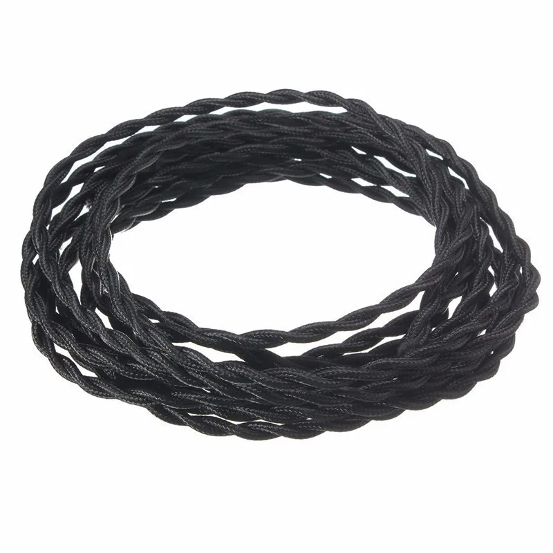  2*0.75mm Twisted Electrical Wire Rope Beige Textile Electric Cable Crafting Rope Twisted Rope Braid - 32944793476