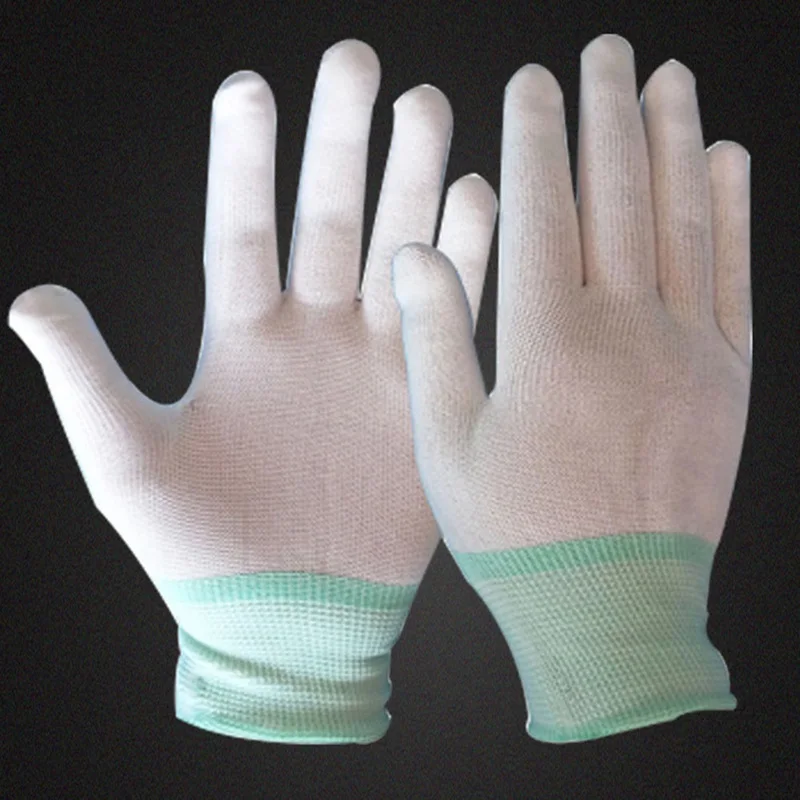 Антистатические перчатки Антистатические электронные рабочие перчатки с покрытием из полиуретана с покрытием ладони, противоскользящие для защиты пальцев