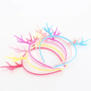 

2019 Candy Color Deer Horn Headband Luminous Noctilucous Antlers Hairbands Headwear Kids Birthday Party Favor