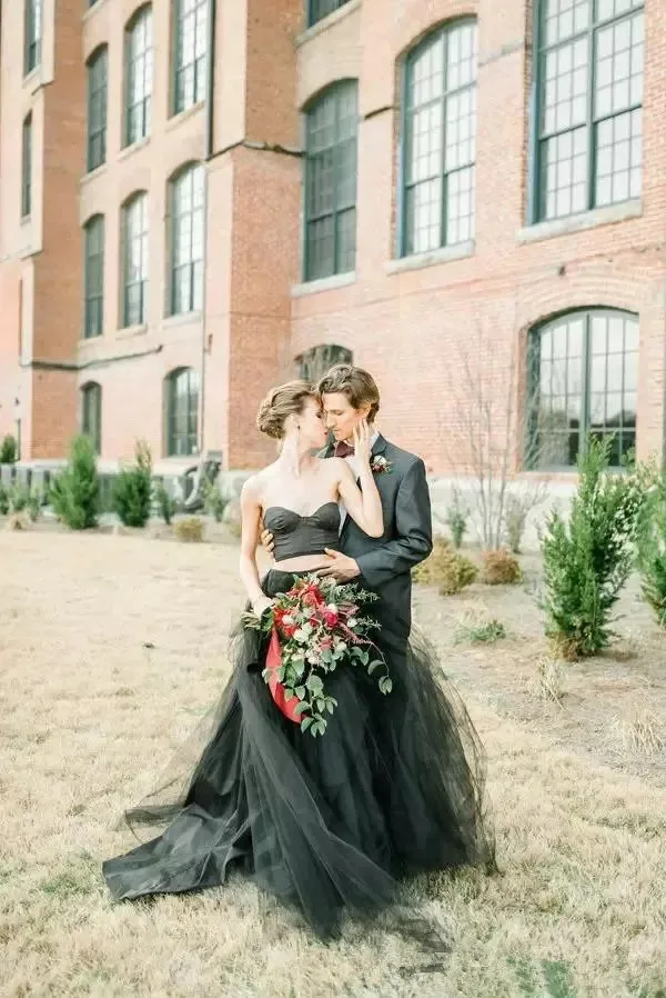 Megaventa Estilo Gotico Dos Piezas Vestidos De Novia Sweetheart Saten Tul Una Linea De Diseno Vintage Vestidos De Novia Vestido De Novia April 2020