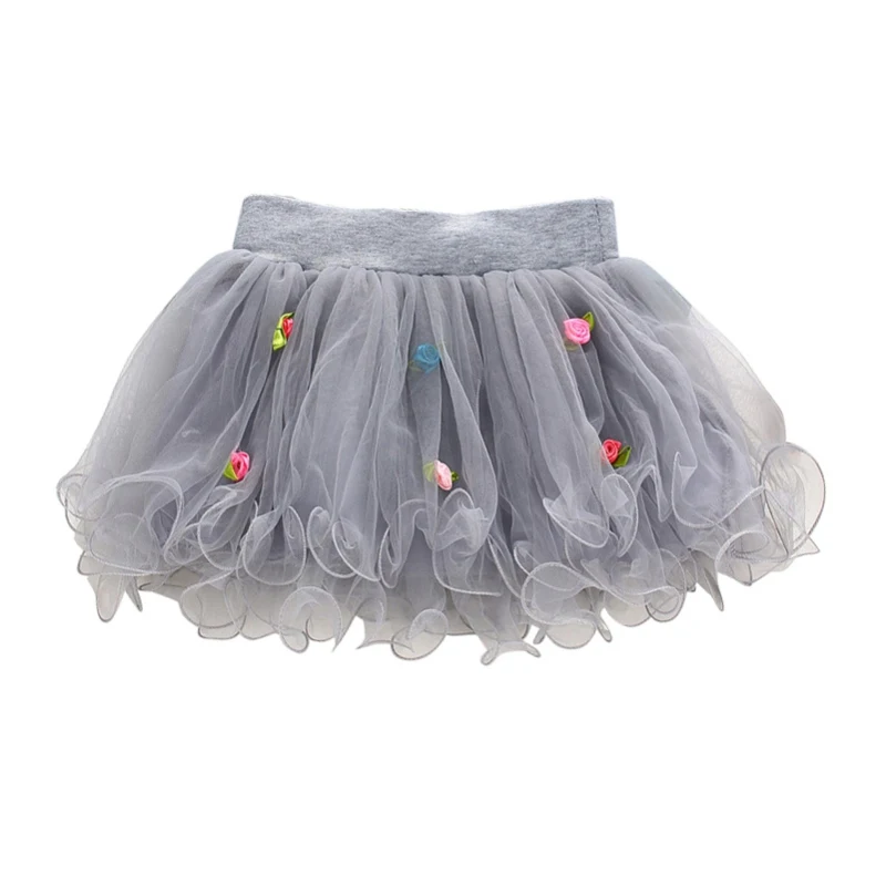 

Summer Spring Baby Girls Lace Rose Tulle Skirt Birthday Party Tutu Skirt