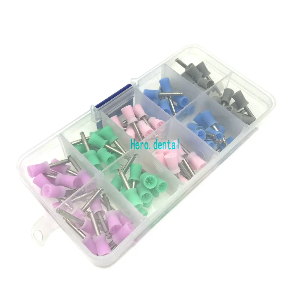 

100pcs Dental Prophy Cup Rubber Polish Polishing Tooth Latch Type Mixed Color