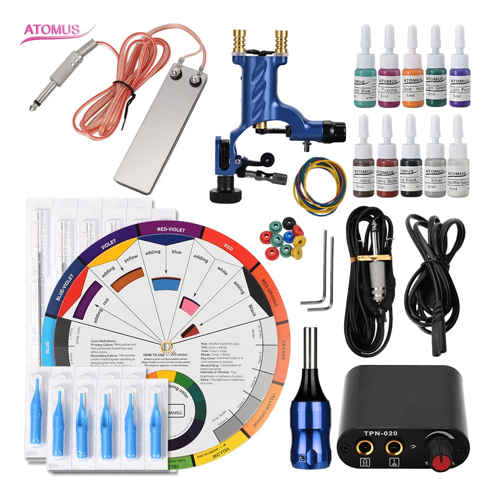 

Rotary Tattoo Machine Tatuar Quit De Tatuajes Kit Tattoo Bobinas Tatu Beginner Set Rotativa Machine Maquina Tatuar Maquillaje