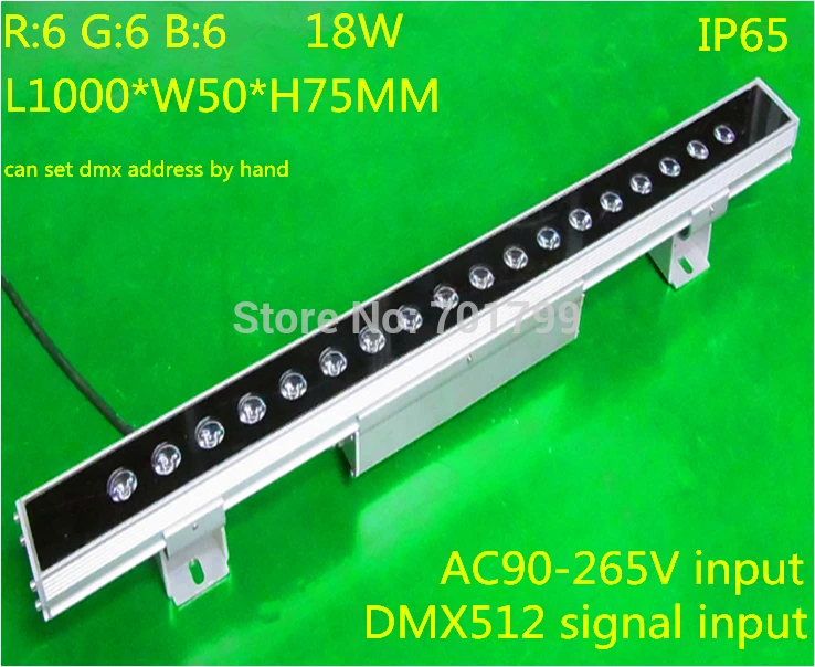 18*1 Вт (6R6G6B) DMX512 RGB светодиодный настенный светильник высокой мощности Может