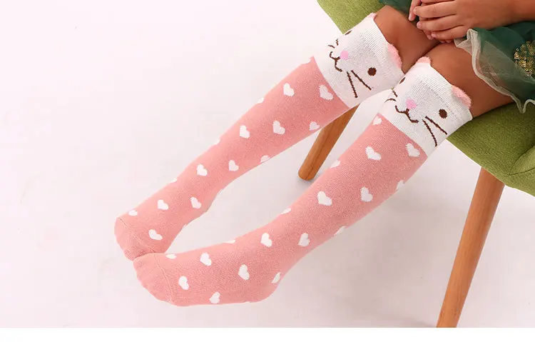 Лидер продаж детские гольфы детей каваи 3D мультфильм животных теплые носки новинка года детские хлопковые Сапоги выше колена длинные носки