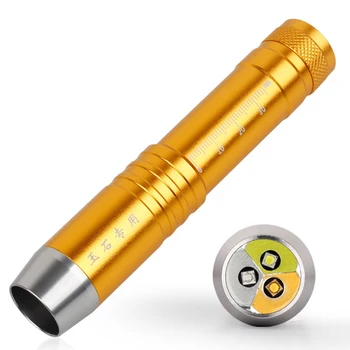 

Triple Lights LED Flashlight 18650 Jewelry Gem Inspection Portable 3IN1 LED Torch 395nm Yellow 365NM Black Light UV Pen Light