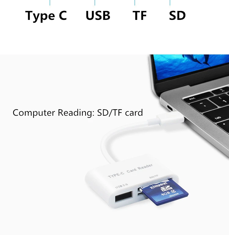 USB кардридер 3 в 1 type-c для SD/TF/USB Интерфейс Тип c адаптер для мобильного телефона камера компьютер