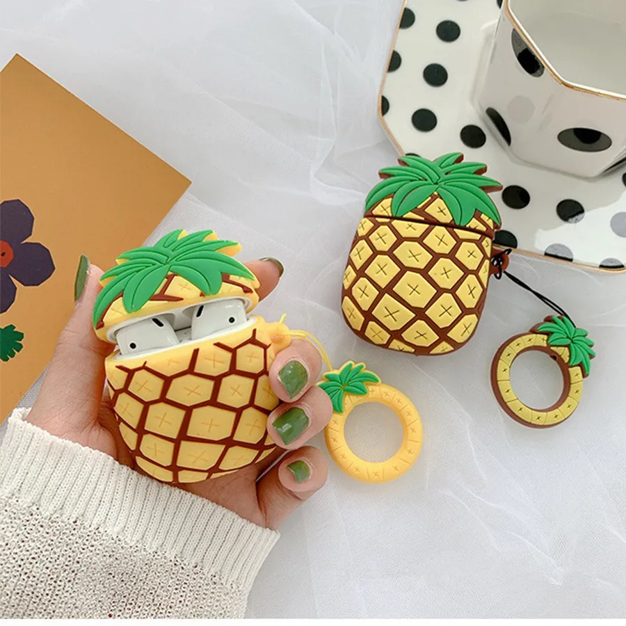 

Pineapple Case For Airpod Case Silicone Earbud Headphones Coque Case Cover Funda For Airpods 2 For Apple Air Pods Charging Box
