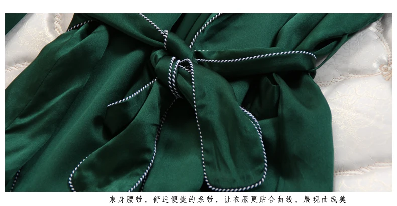 100% шелк пятнистая Одежда Лето Весна Женщины 2019 плюс размер женский сексуальный черный зеленый до середины икры длина длинный рукав шелк