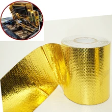 10 м* 5 см Золотая фольга теплоизоляционная лента шланг обертывание отражающий экран Клей
