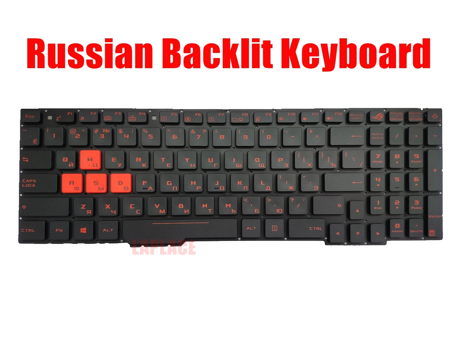 Русская клавиатура с подсветкой для Asus Rog GL553V GL553VD GL553VE GL553VW(Orange 'WASD') 0KNB0-6671RU00 V156362AS1 RU