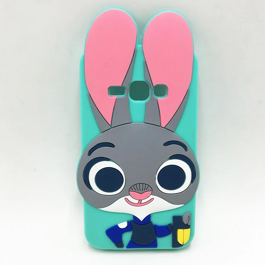 3D unicornio gato conejo de silicona suave Capa para Samsung Galaxy J1 (2016) j120 J120F J1 2016 SM-J120F de dibujos animados Funda de teléfono