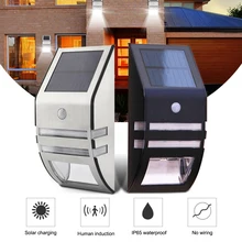 Led de energia solar pir sensor de movimento luz parede ao ar livre à prova dwaterproof água poupança energia rua jardim lâmpada segurança