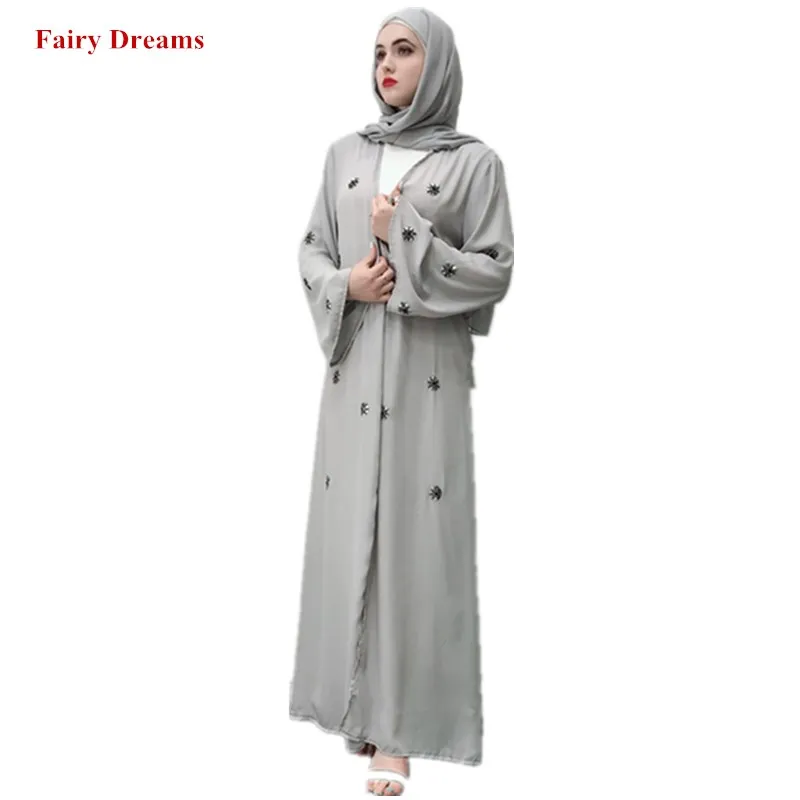 

Women Ramadan Abaya Dubai Turkish Turkey Bangladesh Coat Bolero Muslim Caftan Embroidery Long Cardigan Islamic Clothes Headscarf