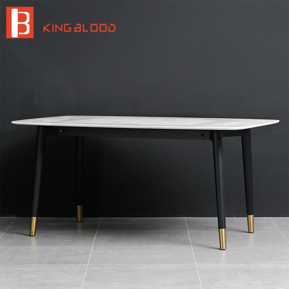 Простой стиль столовой мебели мраморный обеденный стол