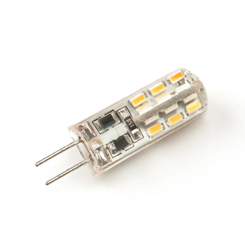 Светодиодный светильник G4 10 шт. 2 Вт 12 В/220 В 3014SMD 24 светодиодный силиконовый теплый