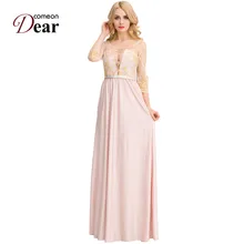 VA1025 Comeondear женское длинное платье Элегантное летнее макси платье с длинным рукавом Кружевное платье Вечерние Элегантные вышитое платье