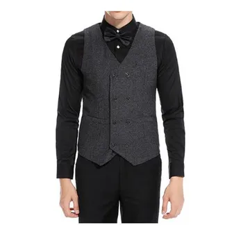 

Men's vest fall winter new casual double-breasted suit vest British business slim vest men