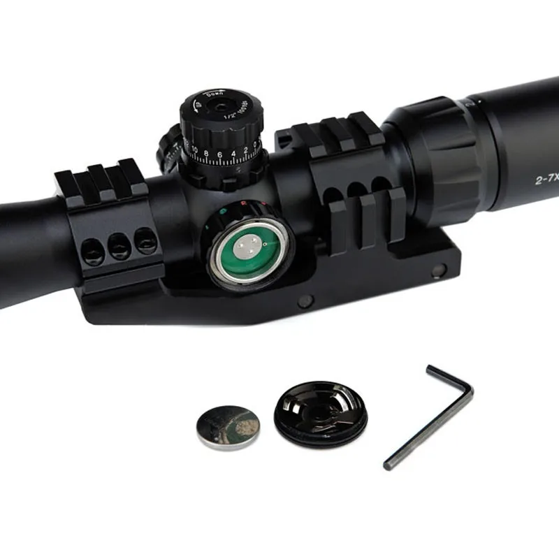 Компактный 8 см глаз Riflescope 2-7X32 винтовка Scout Mount Combo сетка оптический прицел три цвета Светящийся прицел