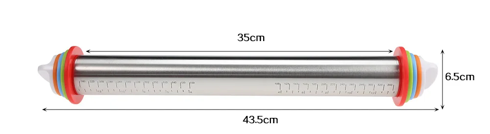 Adjustable Baking Stick Stainless Steel Rolling Pin