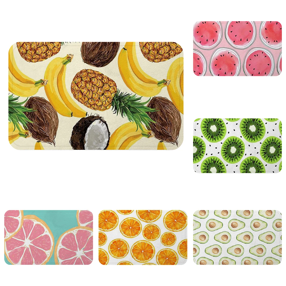 

Watercolor Watermelon Orange Doormat Bath Kitchen Carpet Decorative Anti-Slip Mats Room Car Floor Bar Rugs Door Home Decor Gift