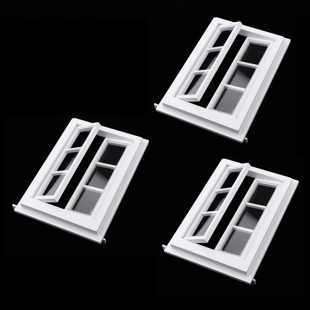1/12 кукольный домик мебель и аксессуары 6 Pane двойное окно Классический белый цвет