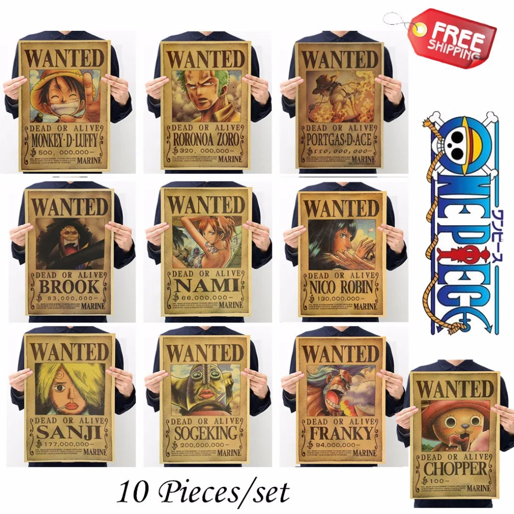 Sticker One Piece Anime Vellum Home Sticker Luffy Wanted Posters Weekly Stickers Planner 10 Pieces Set One Piece Poster Scroll Stickers Aliexpress