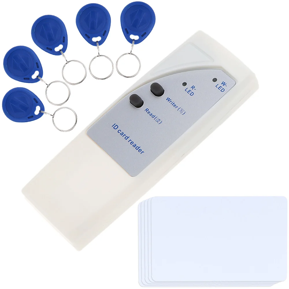 

RFID Reader 125Khz Handheld Smart ID Card Reader Copier Writer Duplicator +5 Writable Cards + rfid 5 Key Fob Door Access Control