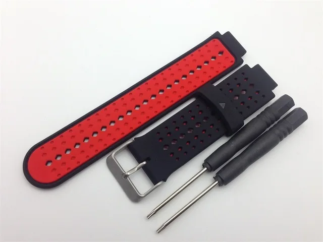 black red Цветной силиконовый сменный ремешок для часов Garmin Forerunner 230/235/220/620/630/735 часы Открытый спортивный ремешок - Цвет: black red